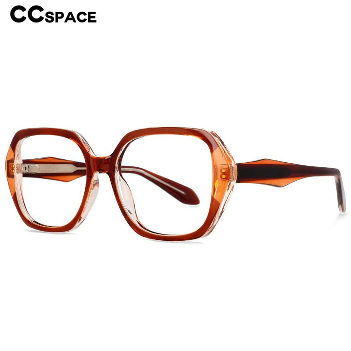 CCSpace Women's Full Rim Square Big Tr 90 Titanium Eyeglasses 54474 Full Rim CCspace   