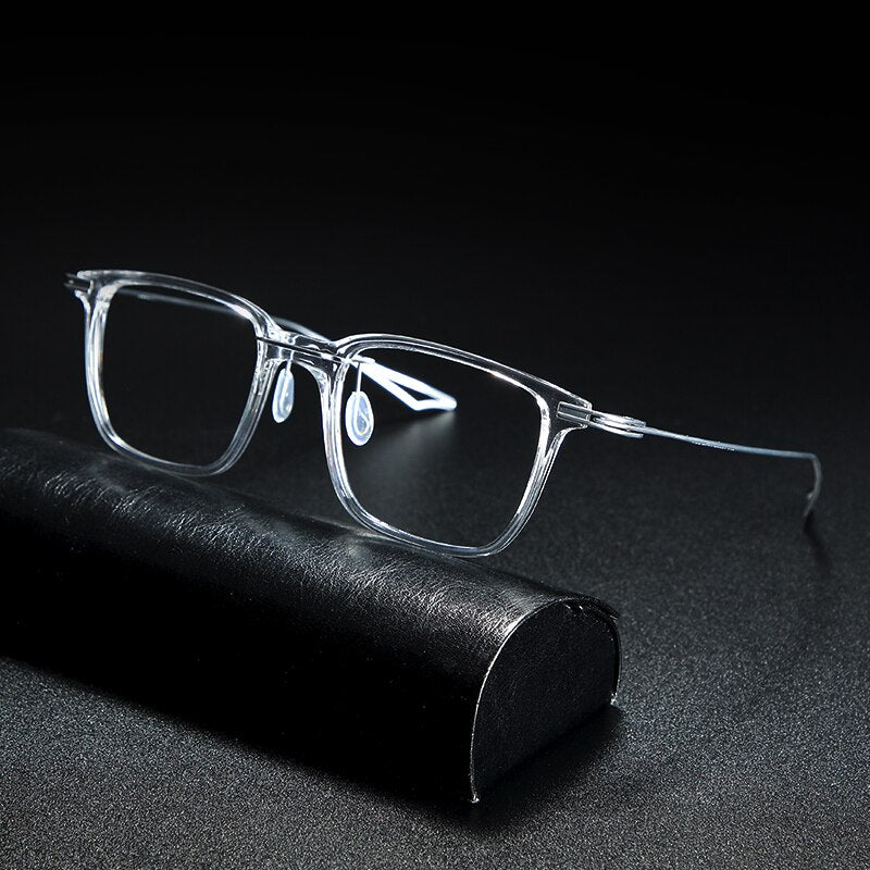 Gatenac Unisex Full Rim Square Tr 90 Titanium Eyeglasses Gxyj838 Full Rim Gatenac   