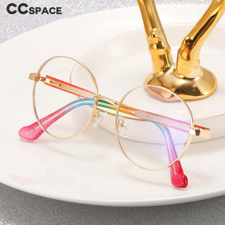 CCSpace Women's Full Rim Round Tr 90 Titanium Eyeglasses 55008 Full Rim CCspace   