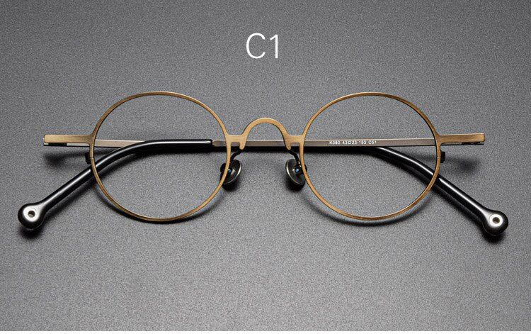Yujo Unisex Full Rim Small 43mm Round Alloy Eyeglasses Customized Lenses Full Rim Yujo C1 China 
