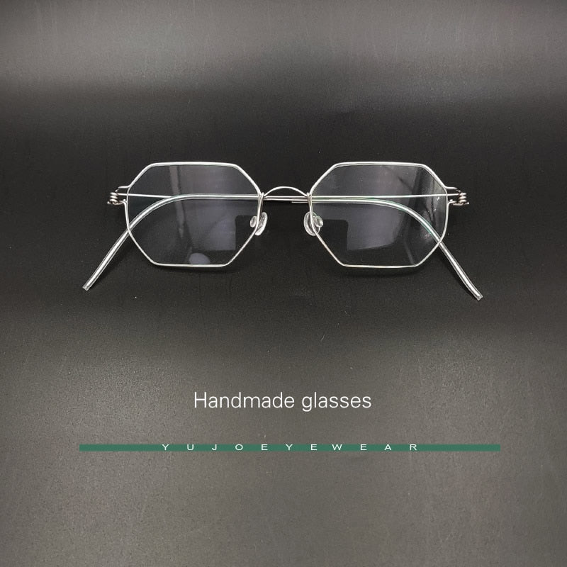 Yujo Unisex Full Rim Handcrafted Polygonal Stainless Steel Eyeglasses Customizable Lenses Full Rim Yujo C1 China 