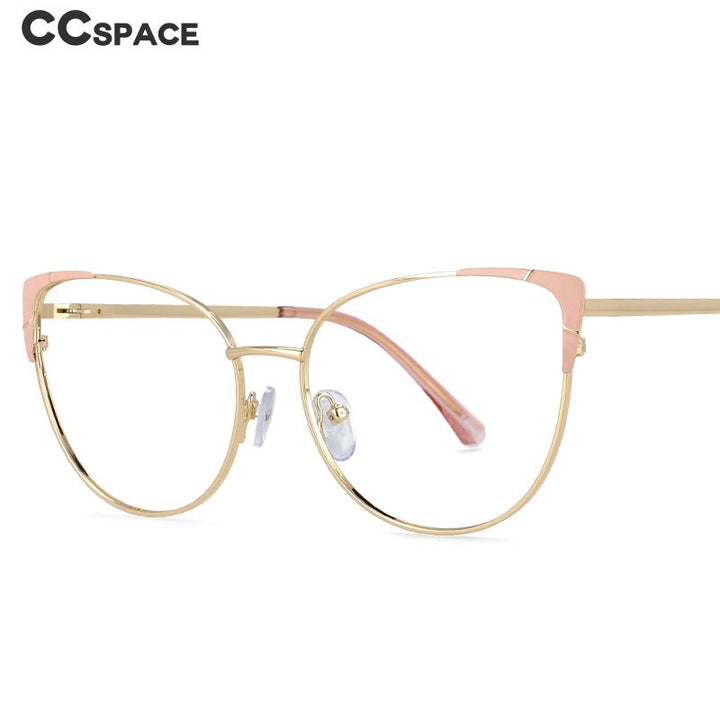 CCspace Women's Full Rim Cat Eye Alloy Frame Eyeglasses 54428 Full Rim CCspace   