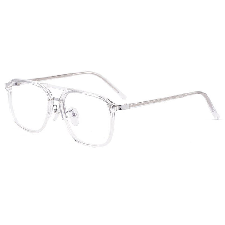 KatKani Unisex Full Rim Square Double Bridge Acetate Frame Eyeglasses Kbt98801 Full Rim KatKani Eyeglasses Transparent  