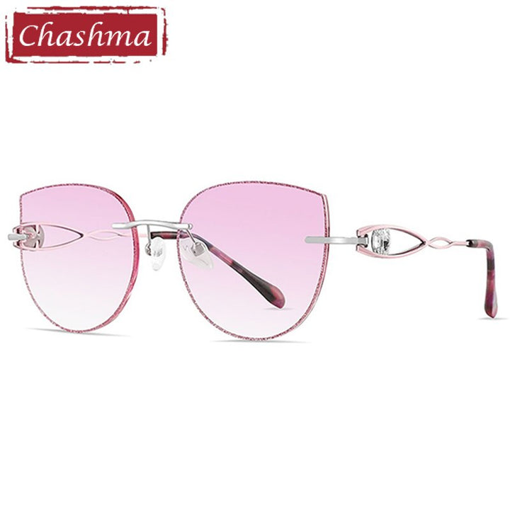 Chashma Women's Full Rim Square Titanium Frame Eyeglasses With Rhinestones B88022 Full Rim Chashma Pink  