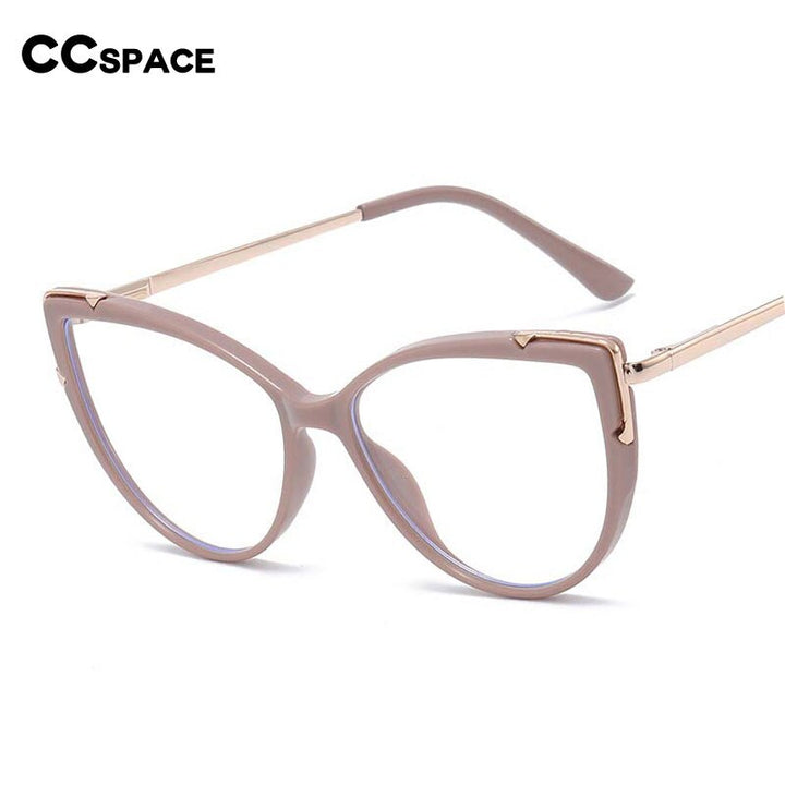 CCspace Women's Full Rim Square Cat Eye Tr 90 Titanium Eyeglasses 53351 Full Rim CCspace   