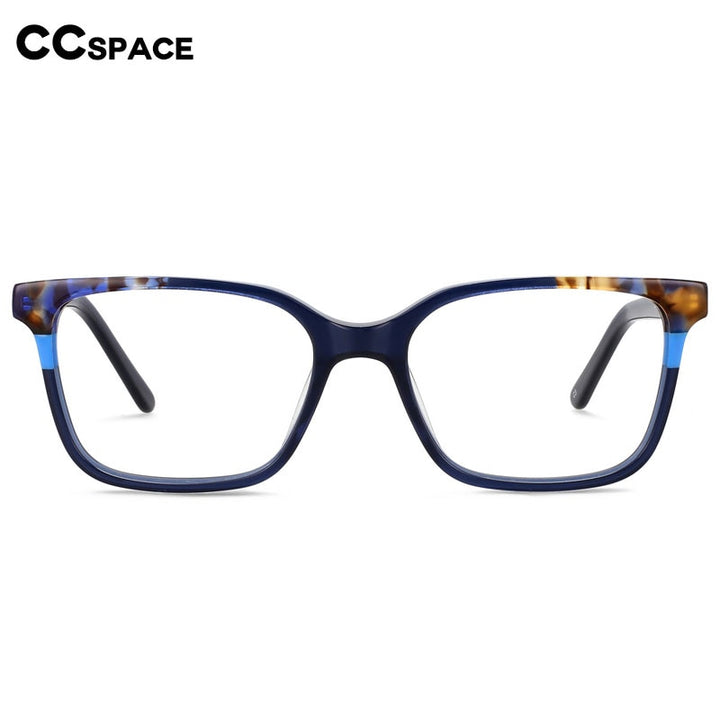 CCSpace Unisex Full Rim Square Acetate Eyeglasses 55618 Full Rim CCspace   