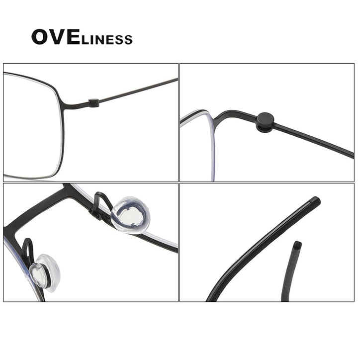 Oveliness Unisex Full Rim Square Titanium Eyeglasses 5508 Full Rim Oveliness   