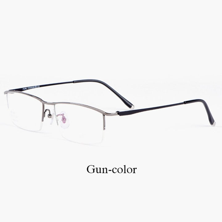 Hotochki Men's Semi Rim Titanium Alloy IP Plated Frame Eyeglasses J85148 Semi Rim Hotochki gray  