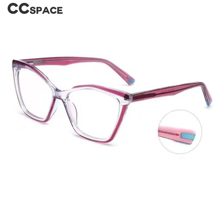 CCSpace Women's Full Rim Square Cat Eye Acetate Eyeglasses 55284 Full Rim CCspace   