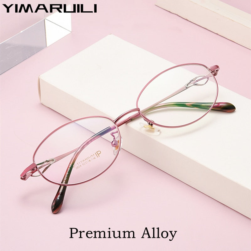 Yimaruili Women's Full Rim Oval Alloy Eyeglasses 3524X Full Rim Yimaruili Eyeglasses   