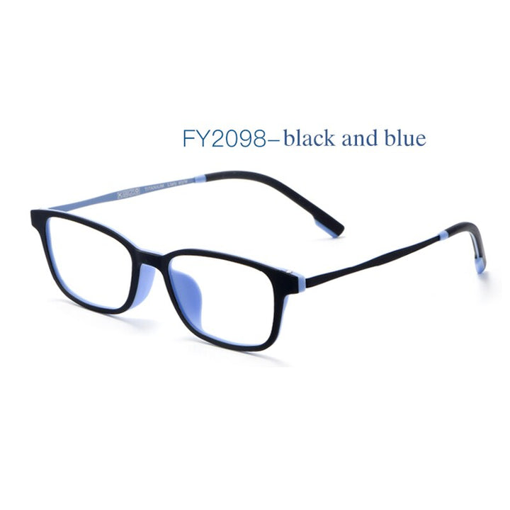 Handoer Unisex Full Rim Square Alloy Reading Glasses FY2091/2098 Reading Glasses Handoer 2098Black Blue +100 
