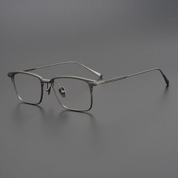 Gatenac Unisex Full Rim Square Titanium Eyeglasses Gxyj985 Full Rim Gatenac   