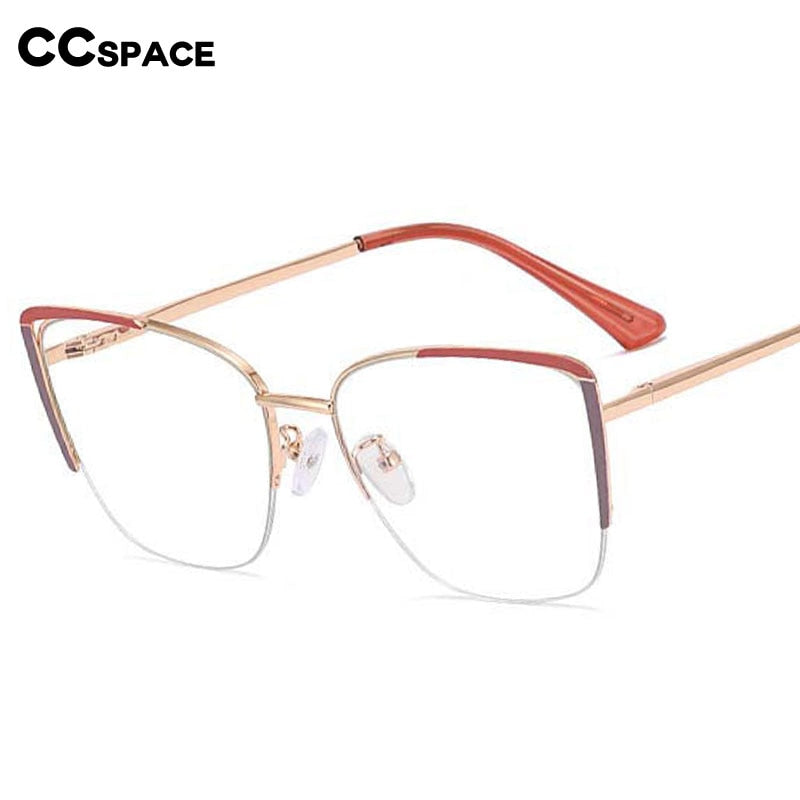 CCspace Women's Full Rim Square Cat Eye Tr 90 Titanium Eyeglasses 55030 Full Rim CCspace   