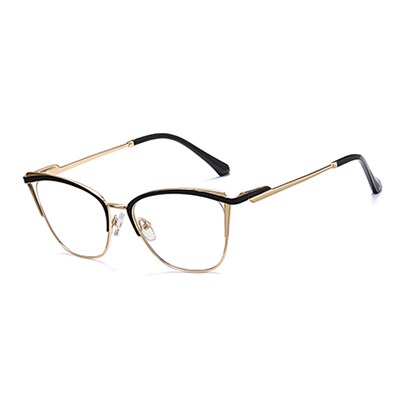 Ralferty Women's Full Rim Square Cat Eye Tr 90 Acetate Alloy Eyeglasses F95387 Full Rim Ralferty C1 Black China 