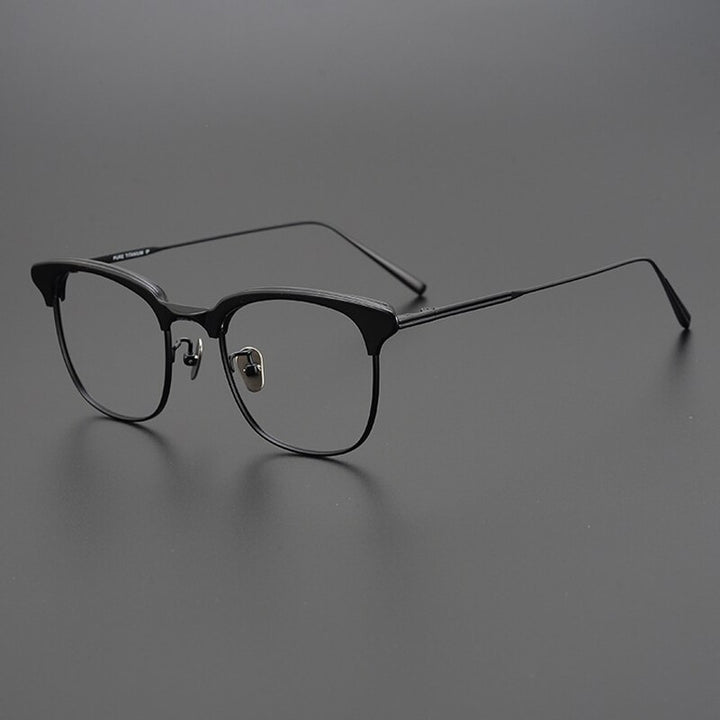 Gatenac Unisex Full Rim Square Tr 90 Titanium Eyeglasses Gxyj967 Full Rim Gatenac Black  