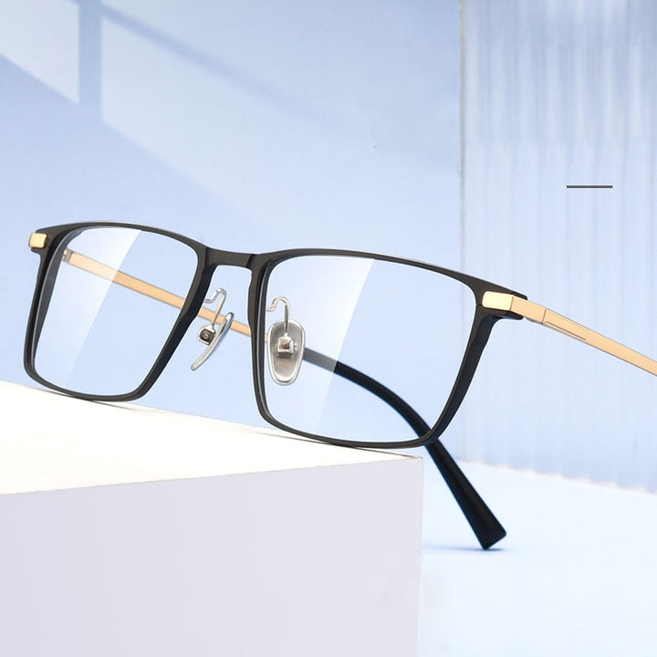 Gmei Men's Full Rim Square Titanium Eyeglasses L5077M Full Rim Gmei Optical   