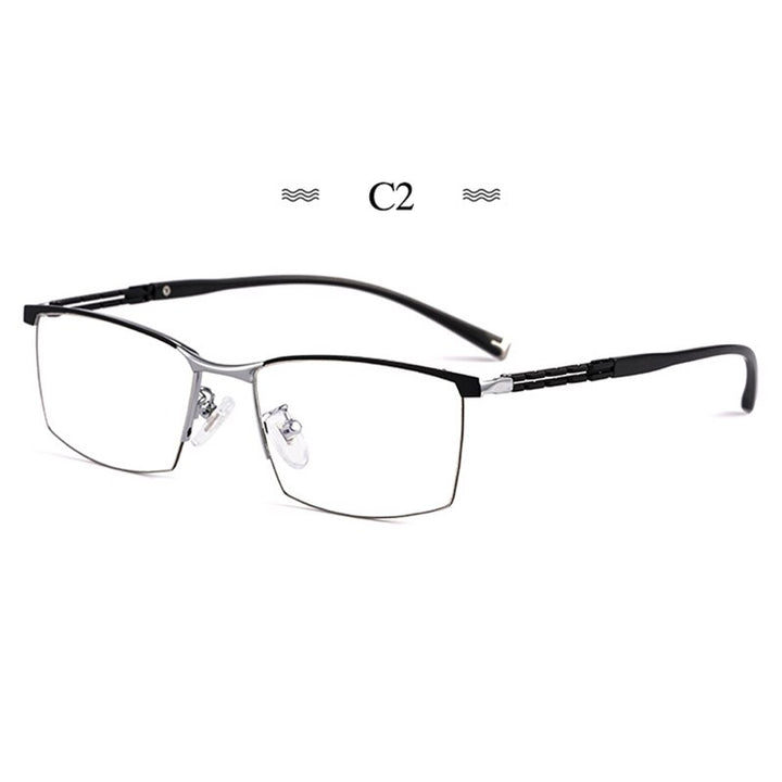 Hotochki Men's Full Rim Square Tr 90 Titanium Frame Eyeglasses T8605t Full Rim Hotochki C2  