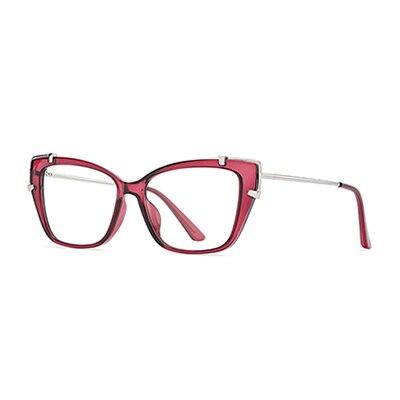 Ralferty Women's Full Rim Square Cat Eye Tr 90 Acetate Eyeglasses D876 Full Rim Ralferty China C667 Red 