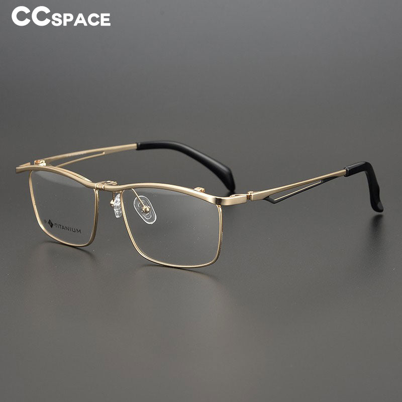 CCSpace Unisex Full Rim Square Titanium Flip Up Eyeglasses 53227 Full Rim CCspace   