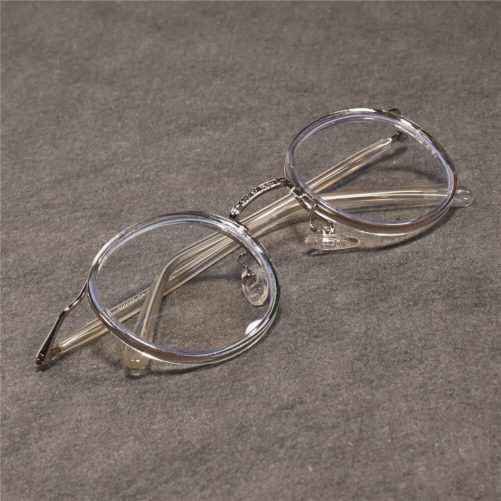 Cubojue Unisex Full Rim Small Round Tr 90 Titanium Hyperopic Reading Glasses S22105 Reading Glasses Cubojue 0 Transparent 