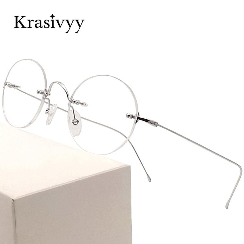 Krasivyy Women's Rimless Round Titanium Eyeglasses Kr8635 Rimless Krasivyy   