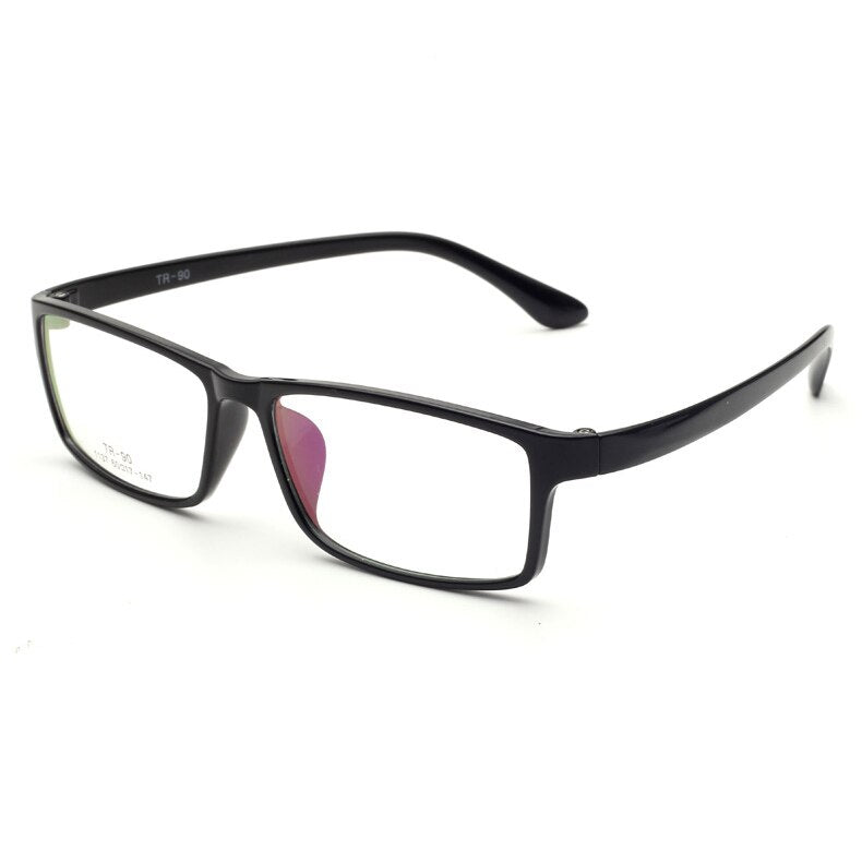 Cubojue Men's Full Rim Oversized Square 155mm Myopic Reading Glasses Reading Glasses Cubojue no function lens 0 M5 black 