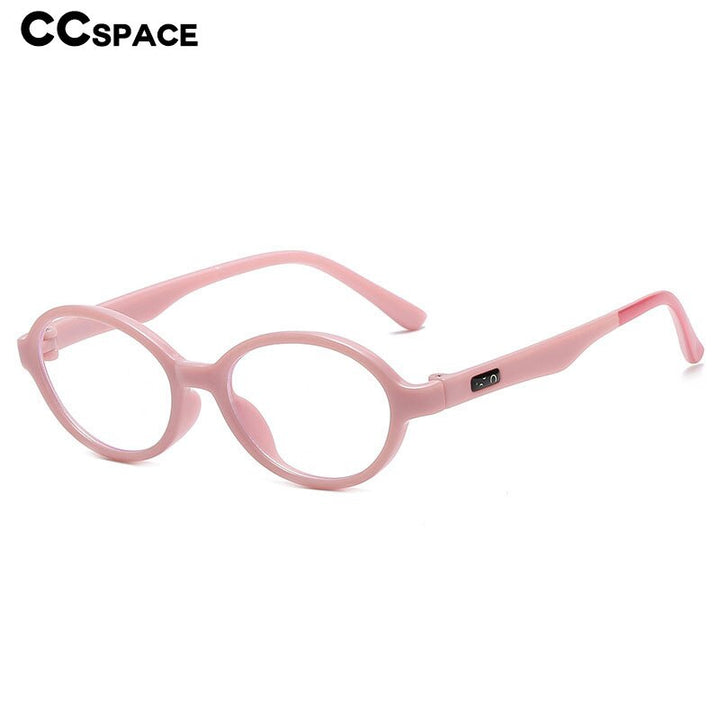 CCSpace Children's Unisex Full Rim Oval Silicone Titanium Eyeglasses 55321 Full Rim CCspace   