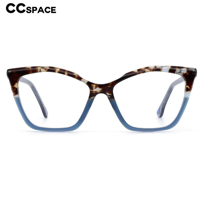CCSpace Women's Full Rim Square Cat Eye Acetate Eyeglasses 55277 Full Rim CCspace   