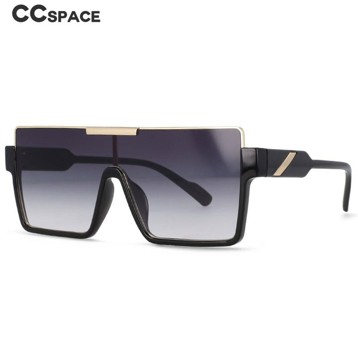 CCSpace Unisex Oversized Square One Lens Goggle Resin Frame Sunglasses 53820 Sunglasses CCspace Sunglasses   