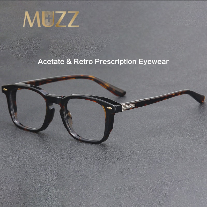 Muzz Men's Full Rim Square Acetate Eyeglasses 98625 Full Rim Muzz   