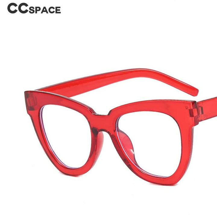 CCSpace Women's Full Rim Square Cat Eye Acetate Alloy Eyeglasses 54493 Full Rim CCspace   