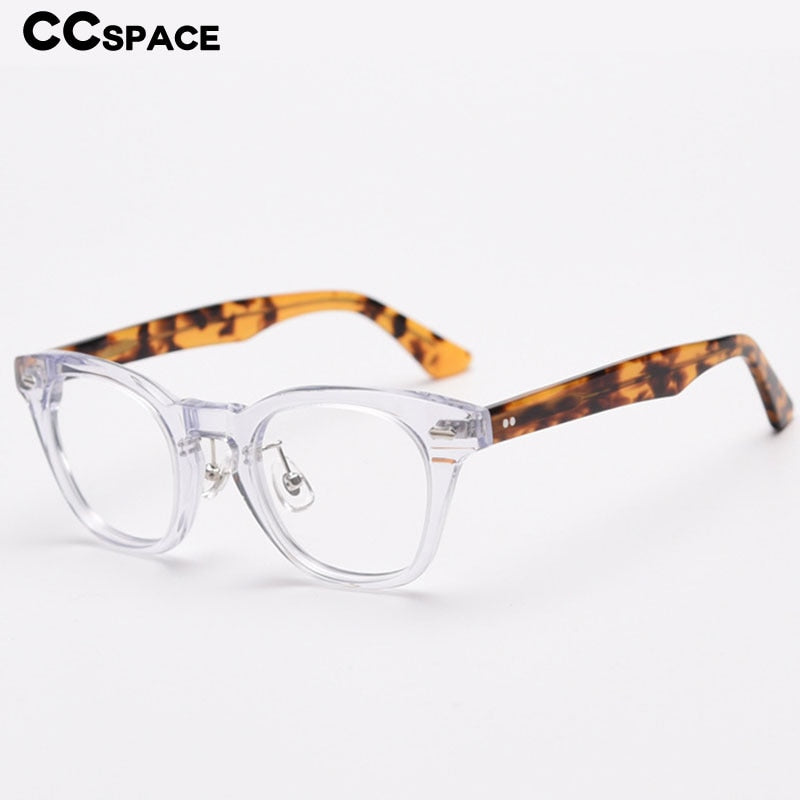 CCSpace Unisex Full Rim Square Acetate Fiber Eyeglasses 55683 Full Rim CCspace   