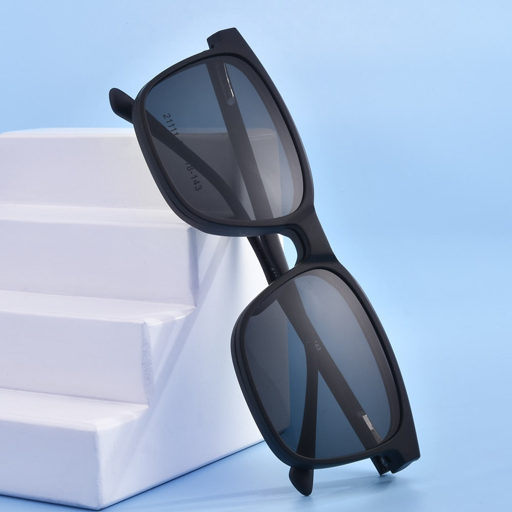 Gmei Unisex 2 In 1 Polarized Clip-On Sunglasses Square Plastic Frame Eyeglasses  21111 Sunglasses Gmei Optical   