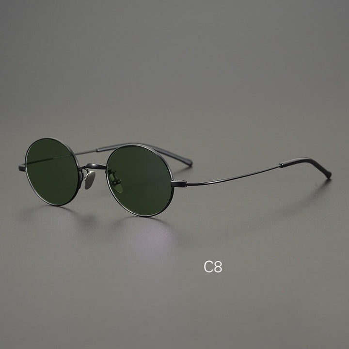 Yujo Men's Full Rim Round Titanium Polarized Sunglasses Sunglasses Yujo C8 China 