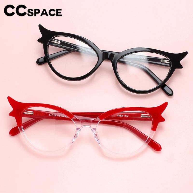 CCspace Women's Full Rim Oval Cat Eye Acetate Hyperopic Reading Glasses R56308 Reading Glasses CCspace   