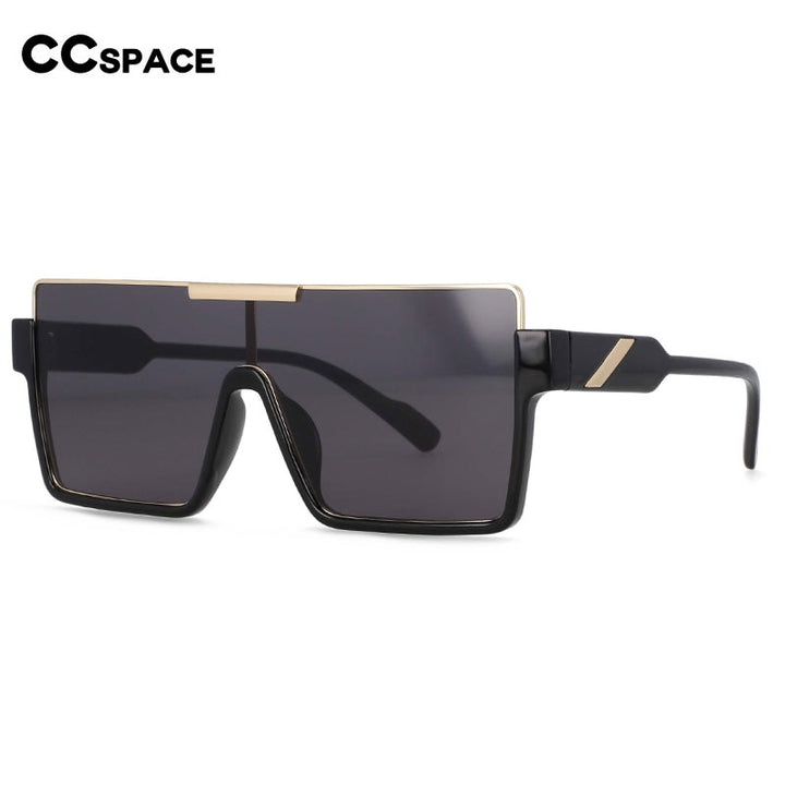 CCSpace Unisex Oversized Square One Lens Goggle Resin Frame Sunglasses 53820 Sunglasses CCspace Sunglasses   