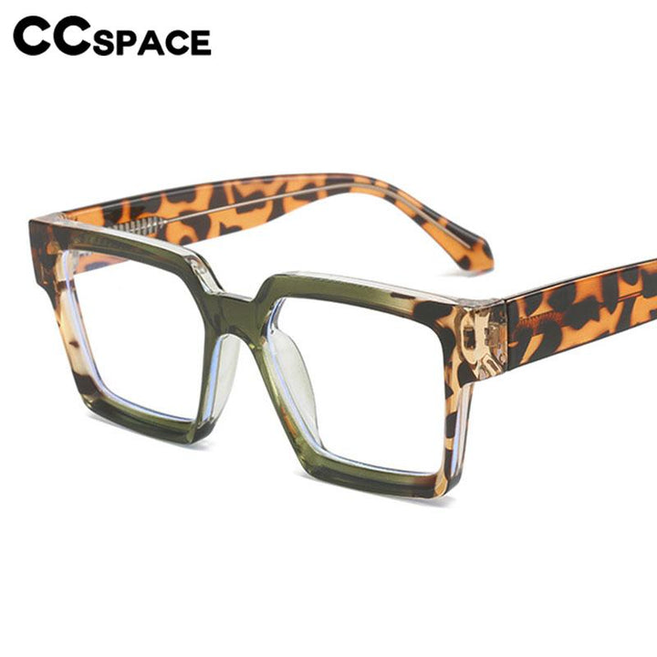CCSpace Unisex Full Rim Square PC Plastic Eyeglasses 56604 Full Rim CCspace   