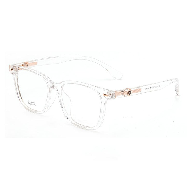 Yimaruili Unisex Full Rim Square Tr 90 Acetate Eyeglasses Bv83003b Full Rim Yimaruili Eyeglasses Transparent  