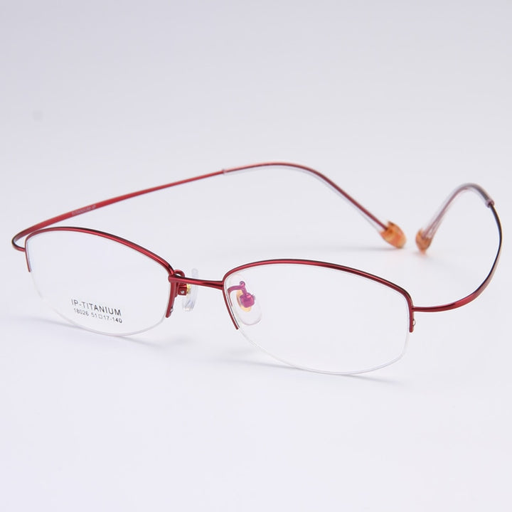 Bclear Women's Semi Rim Titanium Oval Eyeglasses Sc18026 Semi Rim Bclear   