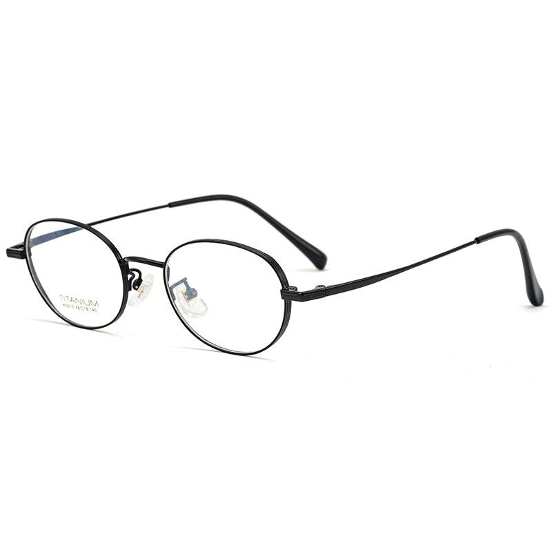 Reven Jate Women's Full Rim Round Titanium Eyeglasses K5015 Full Rim Reven Jate black  
