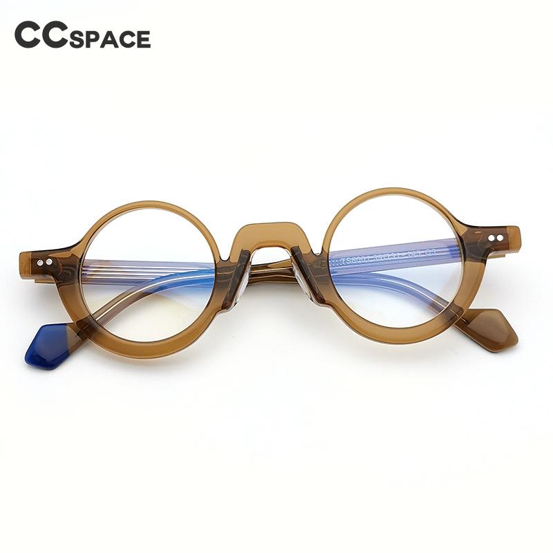 CCSpace Unisex Full Rim Round Acetate Eyeglasses 55305 Full Rim CCspace   