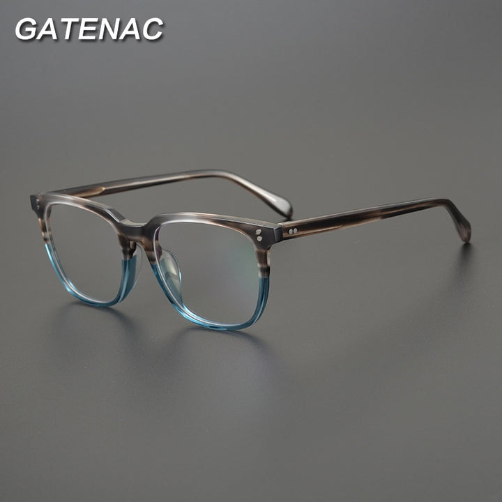 Gatenac Unisex Full Rim Square Acetate Frame Eyeglasses Gxyj778 Full Rim Gatenac   