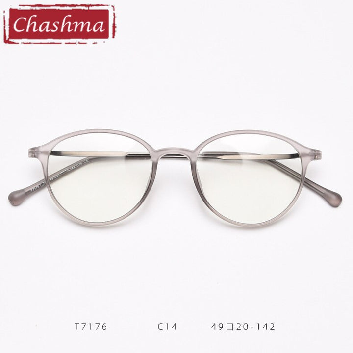 Chashma Round TR90 Eyeglasses Frame Lentes Optics Light Women Quality Student Prescription Glasses For RX Lenses Frame Chashma Ottica Matte Gray  