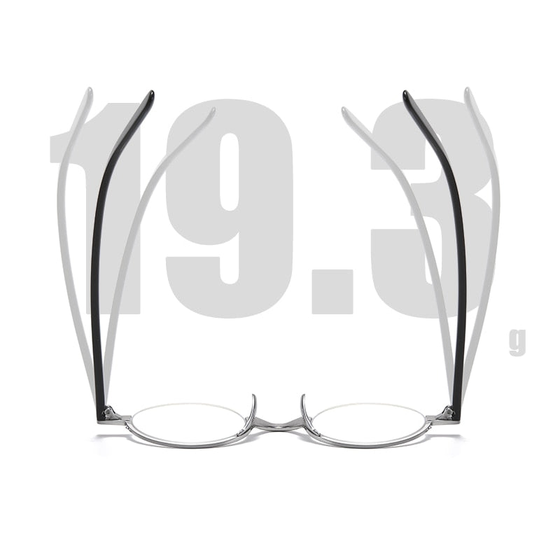 Muzz Men's Semi Rim Round Titanium Frame Eyeglasses M70703 Semi Rim Muzz   