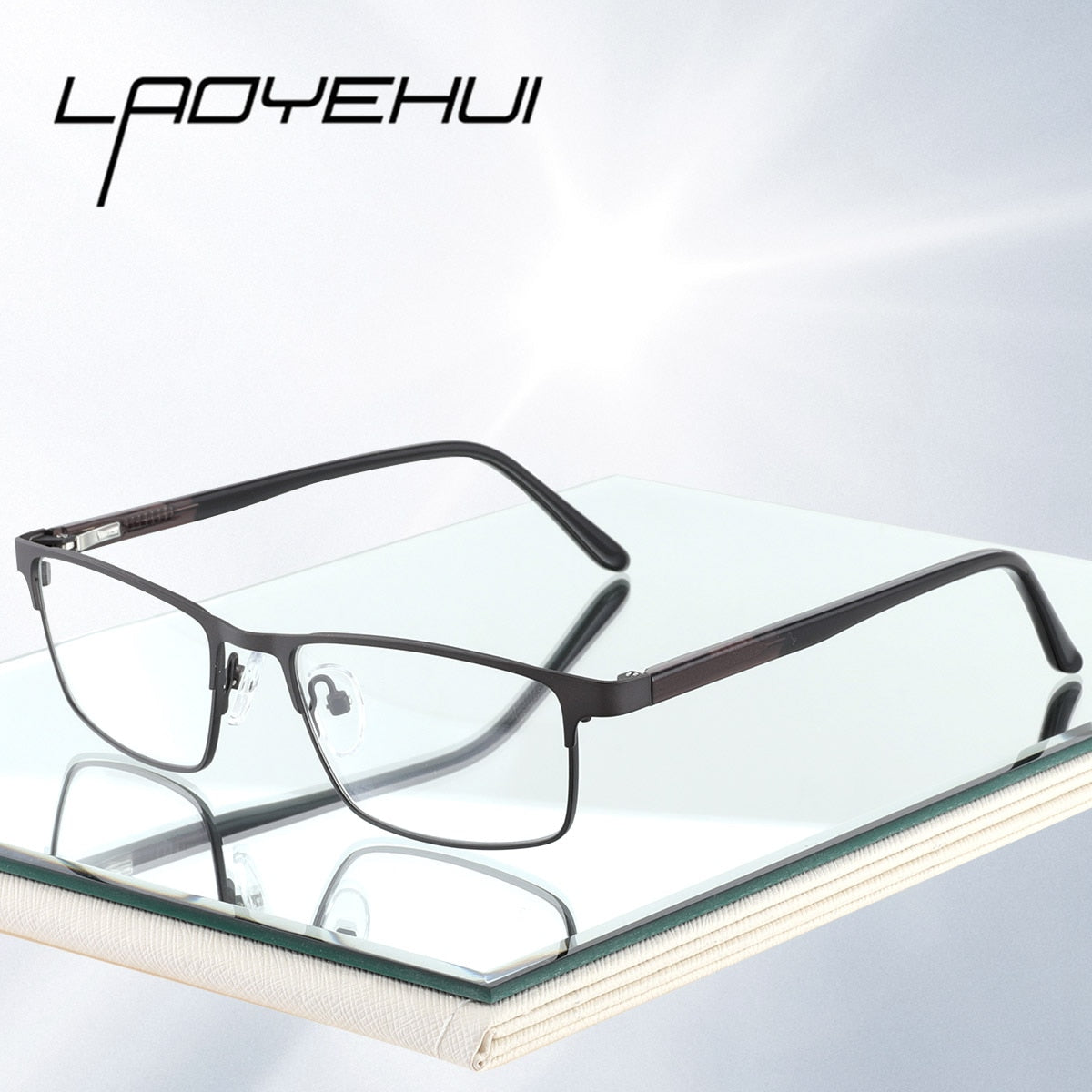 Laoyehui Unisex Full Rim Square Alloy Reading Glasses Anti Blue Light 18049 Reading Glasses Laoyehui   