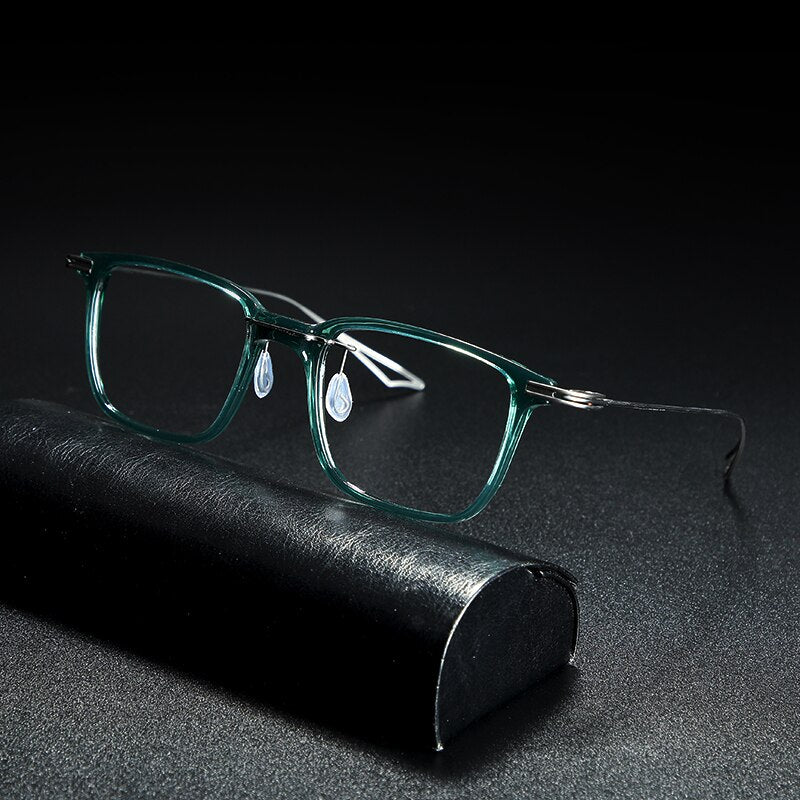 Gatenac Unisex Full Rim Square Tr 90 Titanium Eyeglasses Gxyj838 Full Rim Gatenac Green  