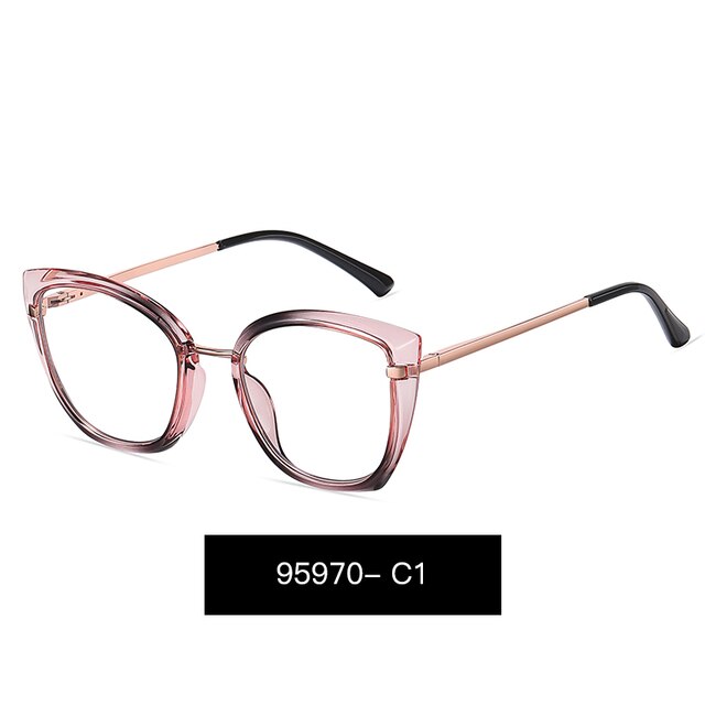Kansept Women's Cat Eye Alloy Acetate Eyeglasses 20212 Frame Kansept C1 CN 