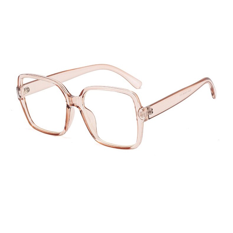 Cubojue Unisex Full Rim Oversized Square Tr 90 Titanium Myopic Reading Glasses Reading Glasses Cubojue anti blue light 0 pink 