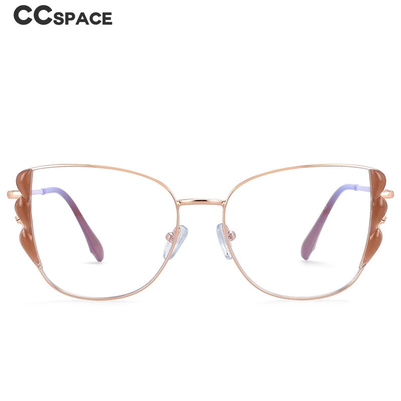 CCSpace Women's Full Rim Square Alloy Acetate Frame Eyeglasses 54339 Full Rim CCspace   