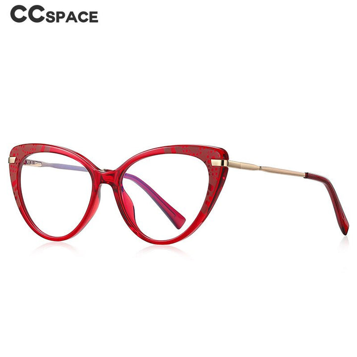 CCspace Women's Full Rim Cat Eye Tr 90 Titanium Eyeglasses 53369 Full Rim CCspace   